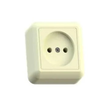 Розетка 1-м ОП Оптима РА10-375 10А IP20 без заземл. с монтаж. пластиной сл. кость Кунцево 8035